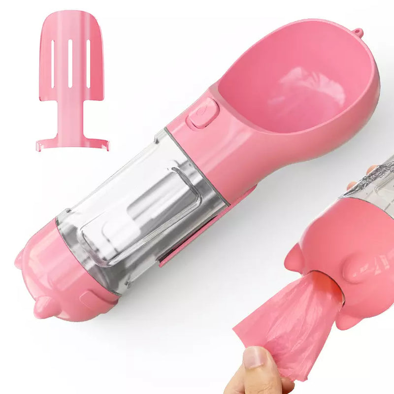 300 500Ml Portable Multifunction Dog Water Bottle Food Feeder for Big Dogs 3 in 1 Poop Dispenser Puppy Pet Travel Drinking Bowls