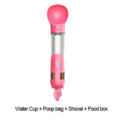 300 500Ml Portable Multifunction Dog Water Bottle Food Feeder for Big Dogs 3 in 1 Poop Dispenser Puppy Pet Travel Drinking Bowls